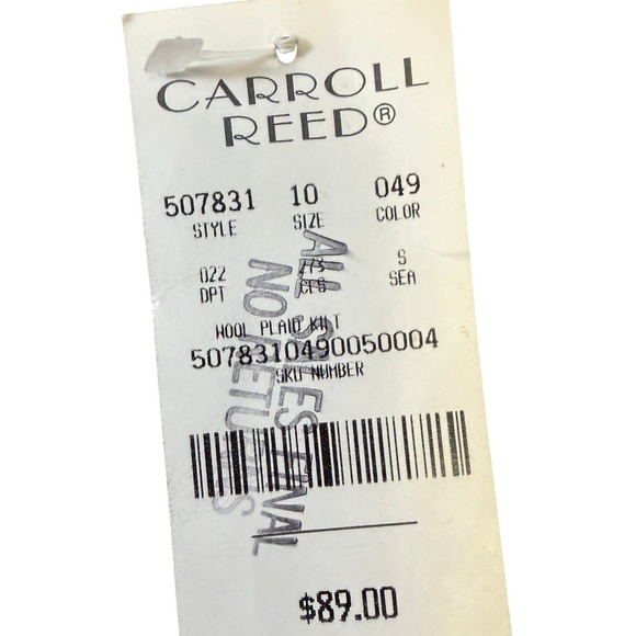 CARROLL REED Wool Plaid Pleated Skirt Size 10 Gold Buckle Detail - Picture 2 of 13